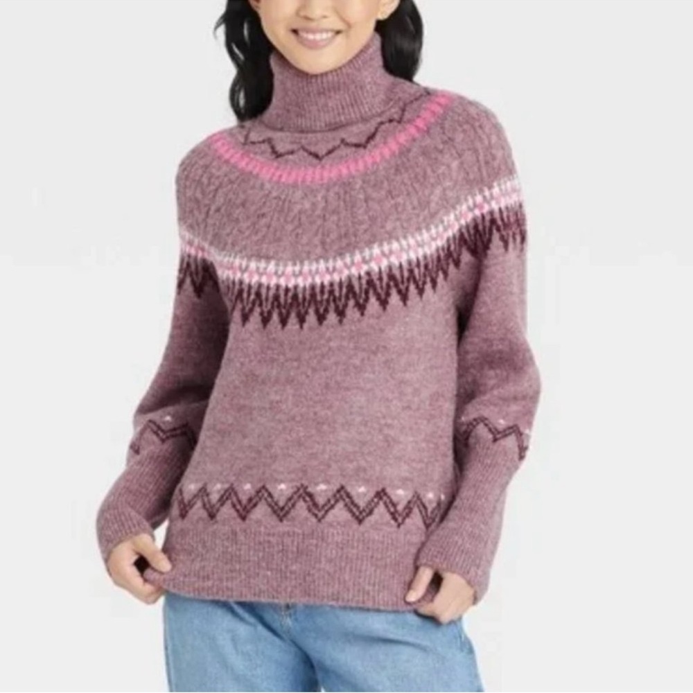 A New Day Women's Plum Turtleneck Sweater